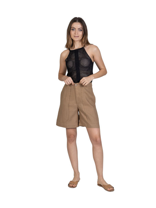 Γυναικείο Λινό Σορτς Beige