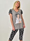 Miss Rodi Sommer Damen Pyjama-Set Pink