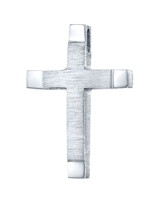 Triantos White Gold Cross 14K with Chain