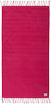 Nef-Nef Purple Cotton Beach Towel with Fringes 160x80cm