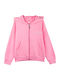 Kids Cardigan Cotton with Hood Pink
