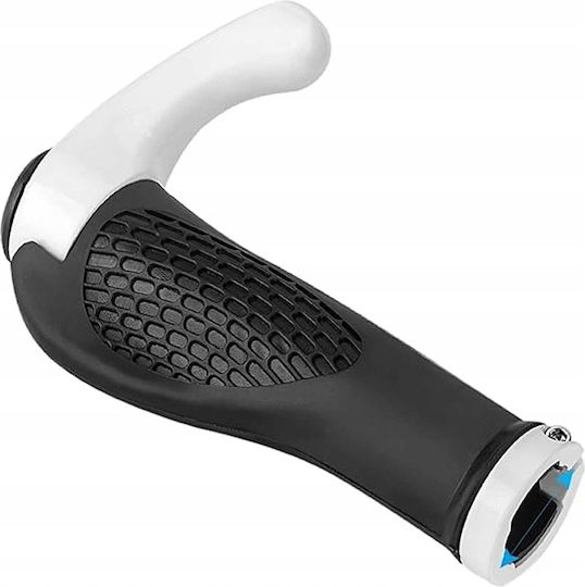 Rockbros BT1007W Ανατομικές Χειρολαβές Ποδηλάτου σε Black/White Χρώμα από πλαστικό