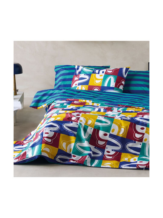 Kentia Set Kids Duvet Cover Single with Pillowcase Cotton Blue 160x240cm