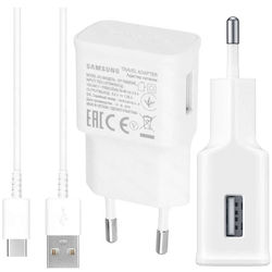 Samsung Charger with Built-in Cable with USB-A port USB-C 7.75W in White Colour (Ep-ta50ewe)