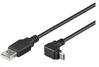 PremiumCord Winkel (90°) USB 2.0 auf Micro-USB-Kabel Schwarz 2m (ku2m2f-90) 1Stück
