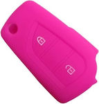 Car Key Cover Case made of with 2 Buttons for Toyota in Pink Color