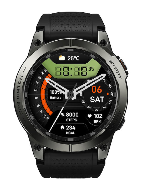 Zeblaze Stratos 3 Pro Aluminium Smartwatch με Παλμογράφο (Μαύρο)
