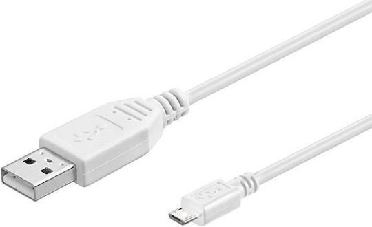 Microconnect Regular USB 2.0 spre micro USB Cablu Alb 0.6m (USBABMICRO0,60W) 1buc