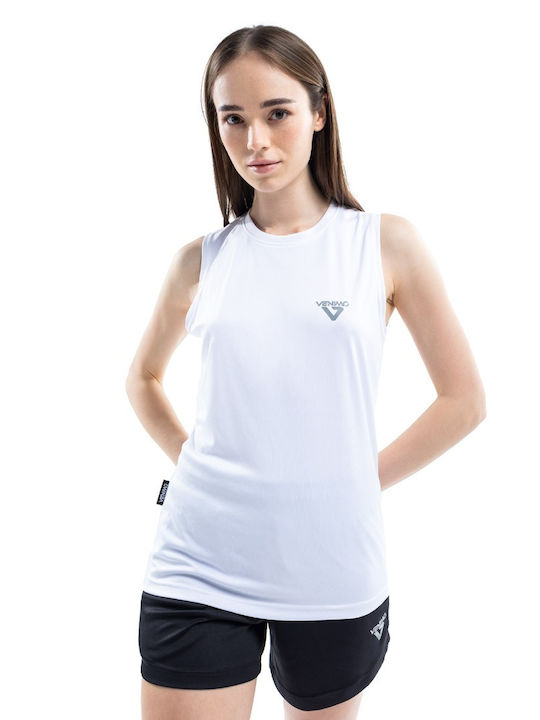 Venimo Γυναικεία Αθλητική Μπλούζα Αμάνικη Λευκή