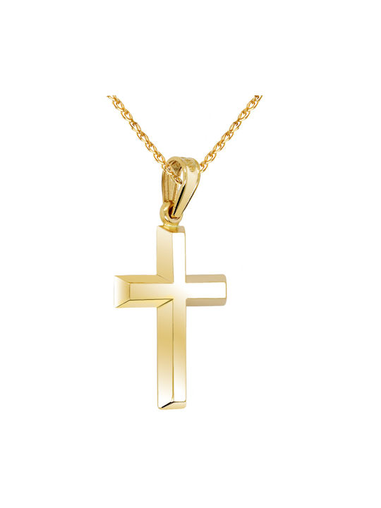 Herren Gold Kreuz 14K mit Kette