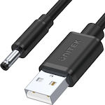 Unitek USB 2.0 Cablu USB-A de sex masculin - DC Negru 1.5m Y-C495BK