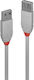 Lindy USB 2.0 Cablu USB-A - USB-A female Gri 2m 36713