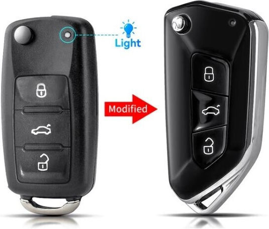 Foldable Car Key Shell with Blade with 3 Buttons for VW / Skoda / Renault / Seat