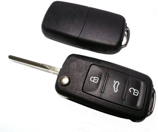 Carcasă cheie auto cu lamă Pliabil cu 3 butoane pentru Audi / Scaun / Skoda / VW