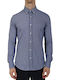 Paul&Shark Microcheck Button Down Shirt Blue