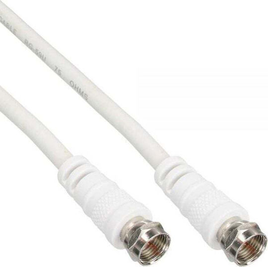InLine Καλώδιο Κεραίας Coax male - Coax female Λευκό 10m (69310) 1τμχ