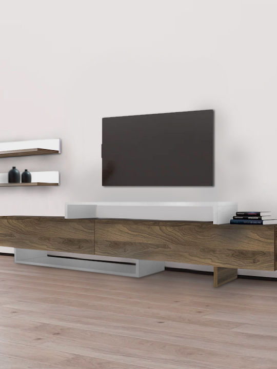 TV Stand Nirvana Walnut - White L180xD31.3xH41.7cm
