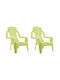 Scaune Copii Cu brațe Verde 37x34x44buc 2buc