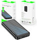 Rixus Ηλιακό Power Bank 10000mAh Μαύρο