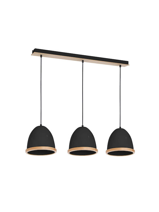 Milagro Pendant Pendant Light Three-Light for Socket E27 Black