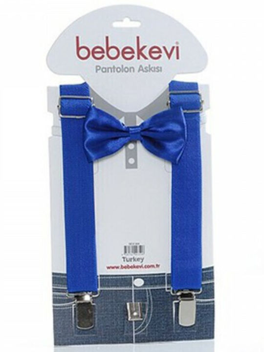 Bebekevi Kids' Set Bow Tie with Suspenders Blue
