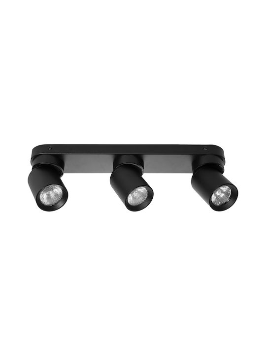 Orno Dreifach Spot mit Fassung GU10 in Schwarz Farbe
