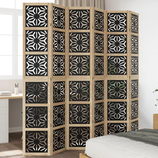 vidaXL Decorative Room Divider Wooden with 6 Panels 210x220cm