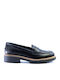 Leder Damen Loafers in Schwarz Farbe