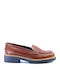 Leder Damen Loafers in Braun Farbe