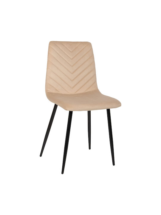 Latrell Dining Room Velvet Chair Ecru 43x54x88cm
