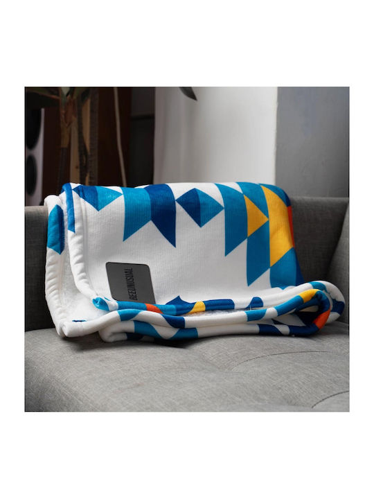 Bee. Unusual. Normal Gets You Nowhere Κουβέρτα Sherpa Καναπέ 127x152εκ. Off White/blue