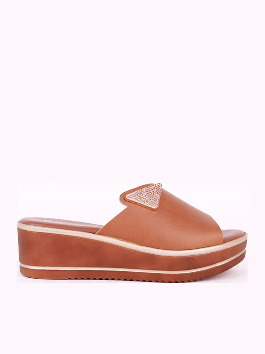 Damenplattformen Tabac Braun