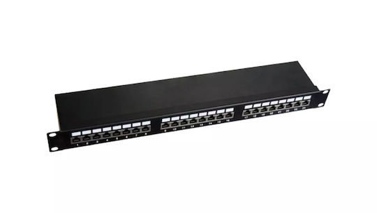 A-LAN Patch Panel für Rack 1U 19" 24 Ports Gray