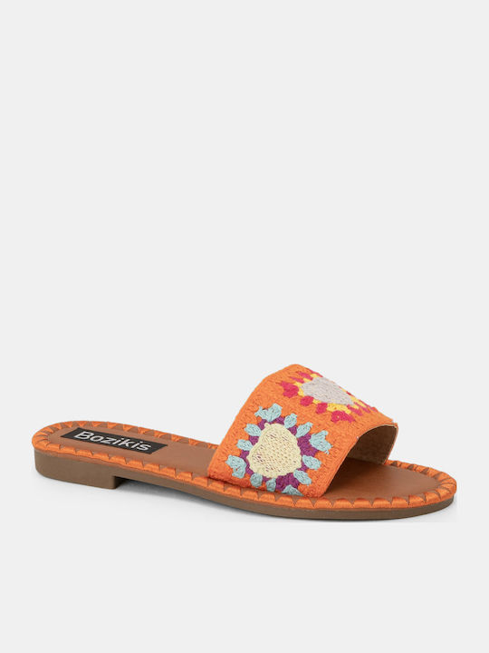 Flache Sandalen für Damen in Orange Farbe