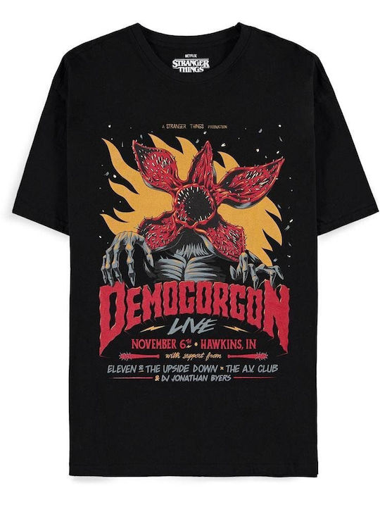 Tricou negru Stranger Things Demogorgon Live