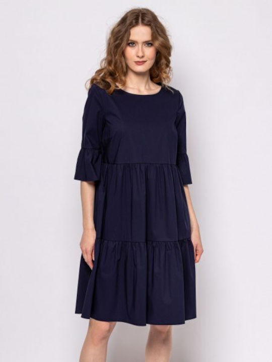 Heavy Tools Midi Kleid Navy