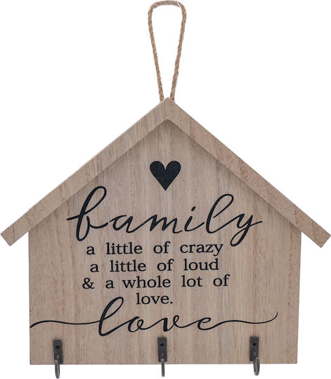 Uncle George Decorațiune de Perete din Lemn și Metal pentru Chei, Formă de Casă, Culoare Neagră, 23.5x1x20cm, Lemn Uncle George Decorațiune de Perete din Lemn și Metal pentru Chei, Formă de Casă, Culoare Neagră, 23.5x1x20cm, Lemn
