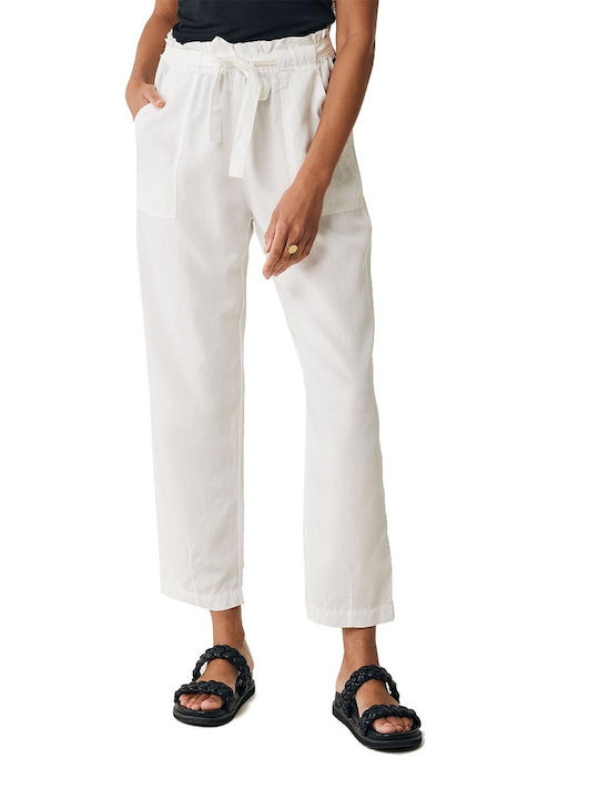 Mexx Women's Fabric Cargo Trousers Off White
