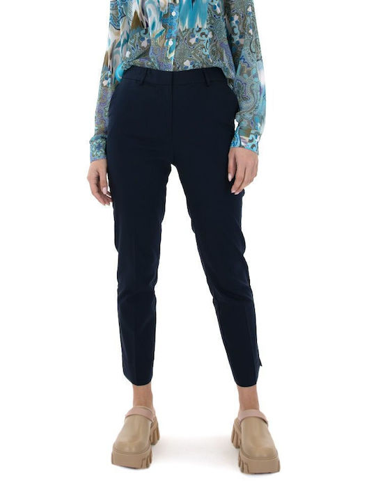 MY T Women's Fabric Trousers Navy Blue
