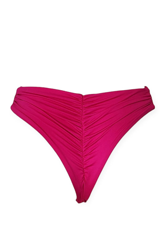 Bikini Brazilia Talie înaltă Fucsia