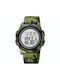 Skmei Digital Watch Battery with Green Rubber Strap