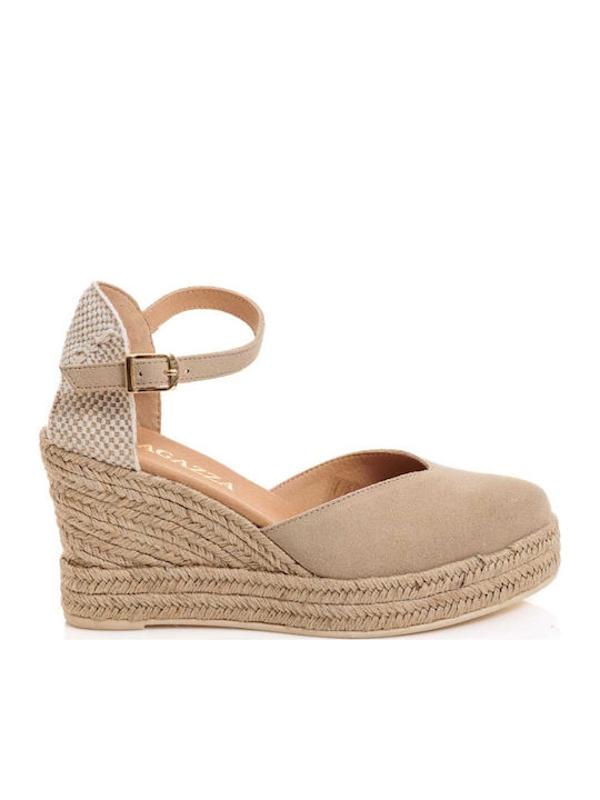 Ragazza Women's Leather Platform Espadrilles Beige
