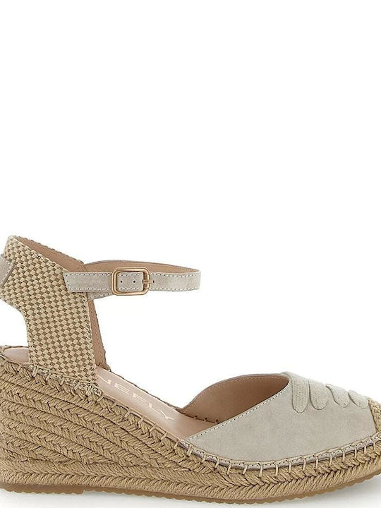 Stonefly Women's Leather Ankle Strap Platforms Beige