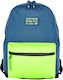 4F Elementary School Backpack with Water Bottle Holder Blue 16L