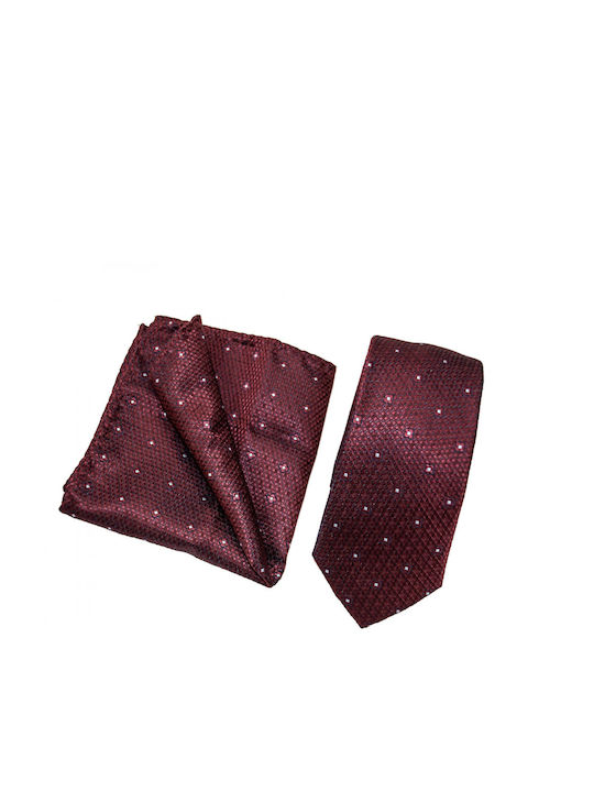 Leonardo Uomo Men's Tie in Burgundy Color