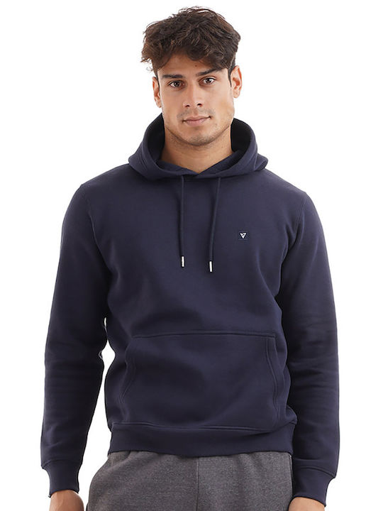 Magnetic North Sweatshirt with Hood Navy Blue