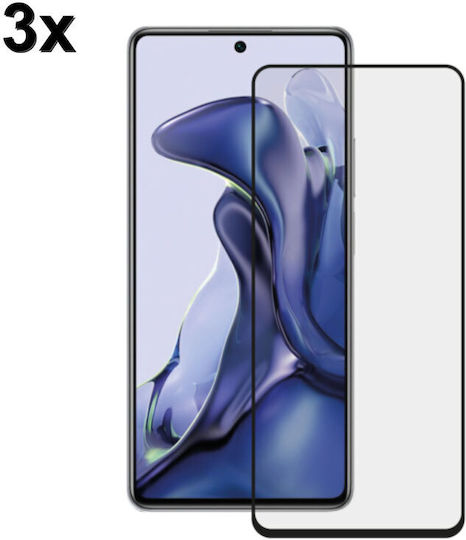 Techwave 5D 0.3мм Пълно лепило Закалено стъкло за цялото лице 3бр Черен (Redmi Note 12 4G)