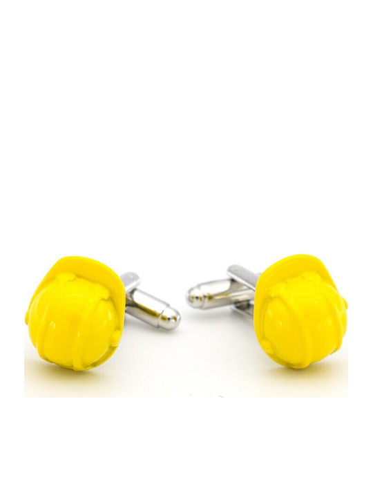 Yellow Construction Helmet Cufflinks