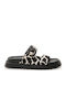 Leather Women's Flat Sandals Anatomic in Black Color