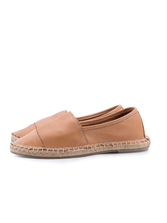 Top3 Alba Lederne Damen Espadrilles in Tabac Braun Farbe